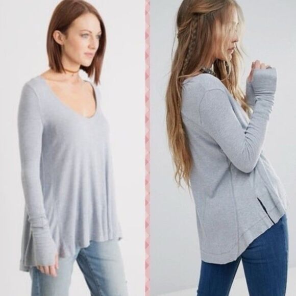 We The Free Free People Malibu Thermal Waffle Knit Tee - Picture 1 of 10